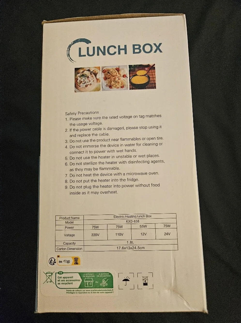Heating Lunch Box Bento Style Food Container - Purple with Teal Accents
